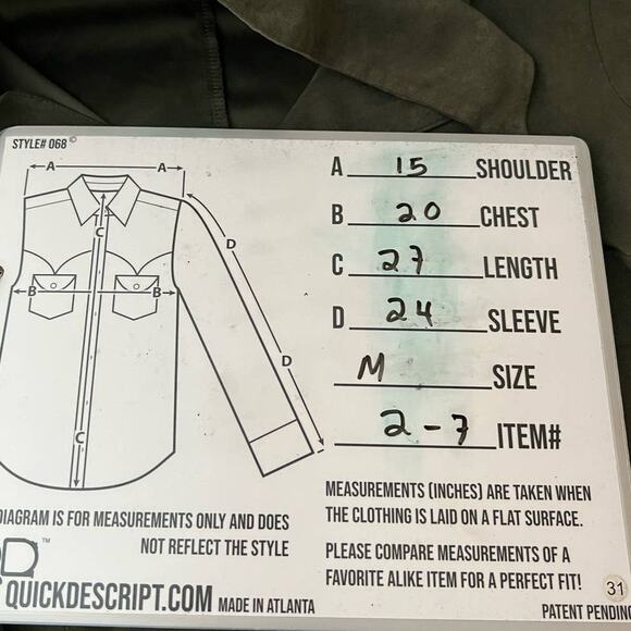 baby & me olive green snap button shirt Blouse Textured Long Sleeve tunic sz M - Picture 8 of 12